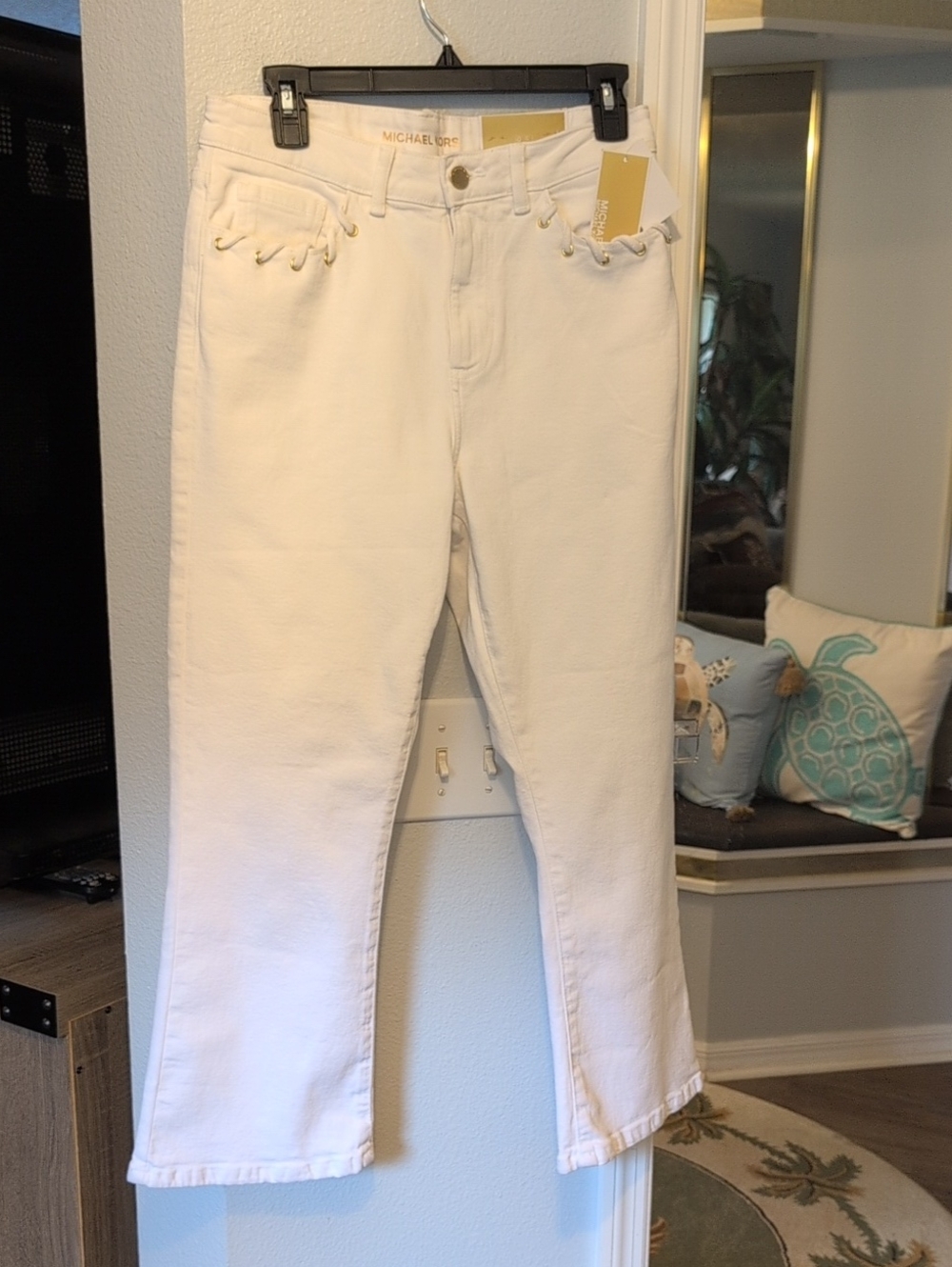 Michael Kors White Women's Crop Flare Jeans Brand New